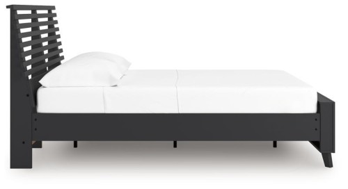 Danziar - Black - King Slat Panel Bed
