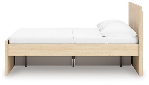 Onita - Natural - Twin Panel Platform Bed With 1 Side Storage