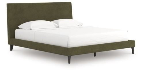 Chirason - Sage Green - California King Upholstered Bed With Roll Slats