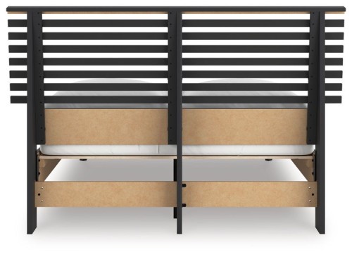Danziar - Black - King Slat Panel Bed