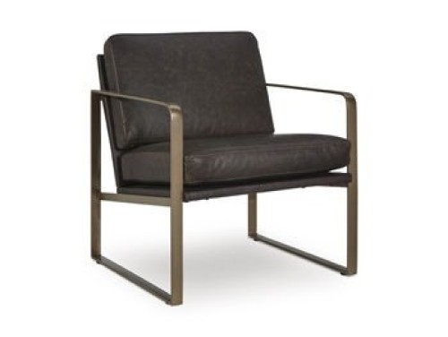Bradett - Dark Brown / Gold Finish - Accent Chair
