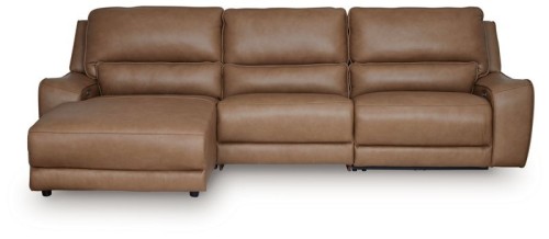 DeepWakes - 5-Piece Power Reclining Sectional - Caramel