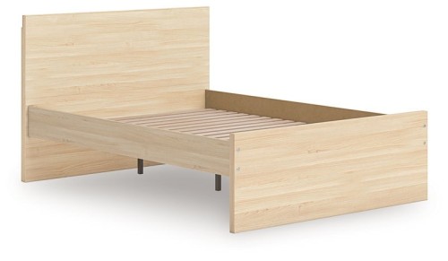 Onita - Natural - Twin Panel Platform Bed With 1 Side Storage