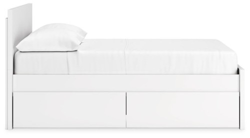 Onita - White - Queen Panel Platform Bed With 2 Side Storage