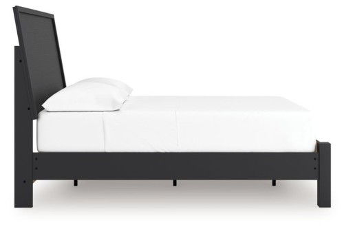 Danziar - Black - Queen Panel Bed With Low Footboard