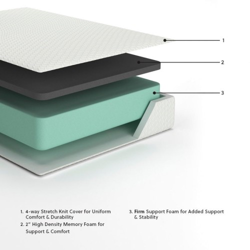 Chime 12 Inch Memory Foam - White - Queen Mattress - 12-inch