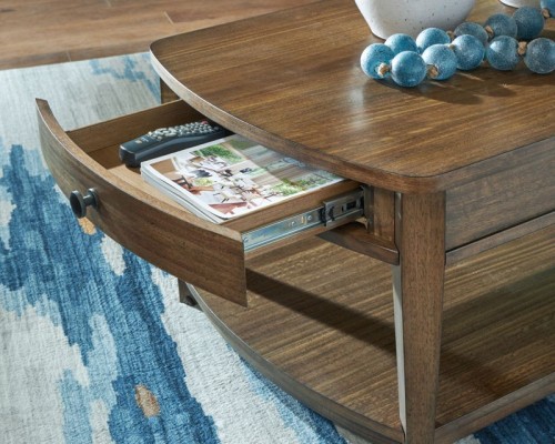 Burkbyer - Brown - Rectangular End Table