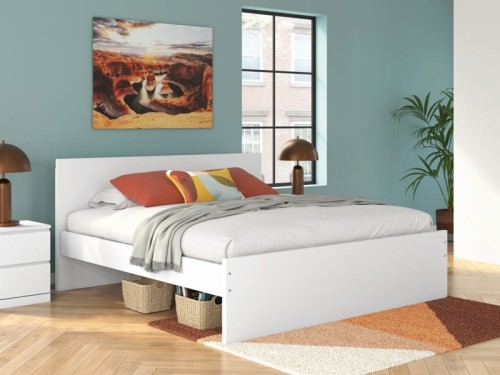 Onita - White - King Panel Platform Bed With Storage