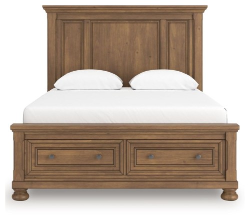 Feddinger - Medium Brown - California King Panel Storage Bed