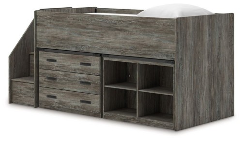 Frandern - Gray - Twin Loft Bed With Drawer Storage
