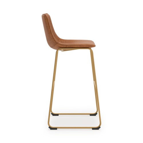Ciabori - Toast / Gold - Tall Upholstered Barstool (Set of 2)