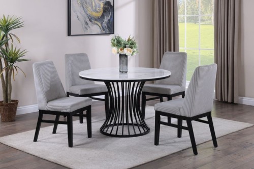 Hadley - 5 Piece Dining Room Set - Light Gray