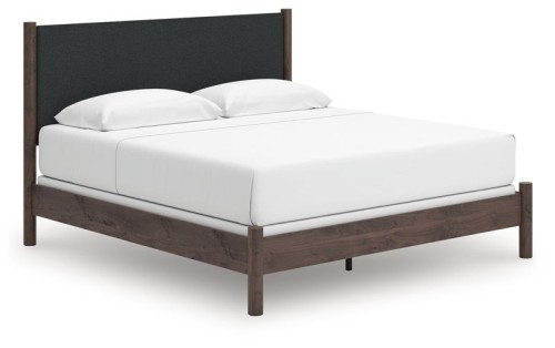 Pamytta - Brown - King Upholstered Panel Bed