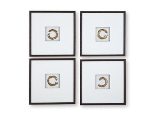 Dallbourne - White / Gold Finish - Wall Art Set (Set of 4)
