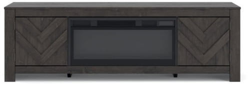 Cayboni - Black - LG TV Stand With Fireplace Option