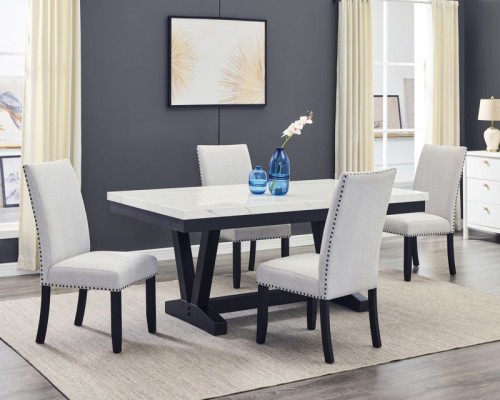 Vance - 6 Piece Dining Room Set - White / Gray