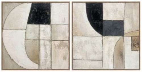 Bexlen - Tan / Taupe / Black - Wall Art Set (Set of 2)