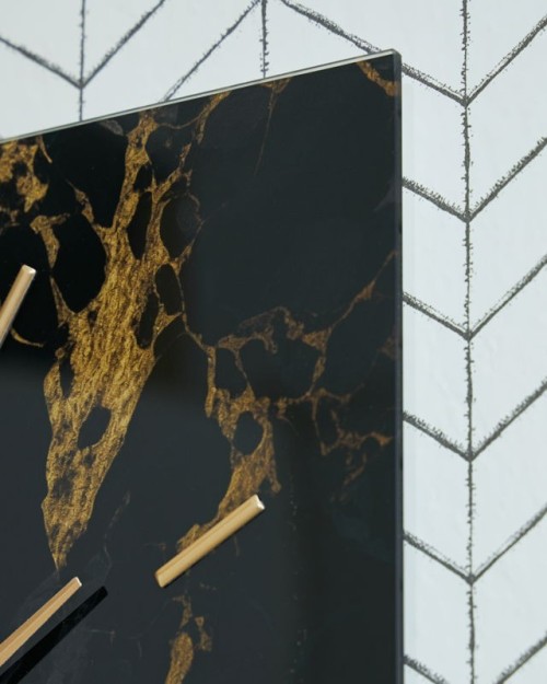 Teague - Black / Gold Finish - Wall Clock