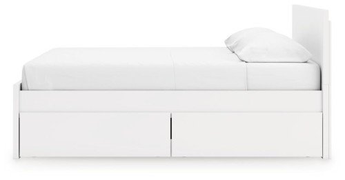 Onita - White - King Panel Platform Bed With Storage