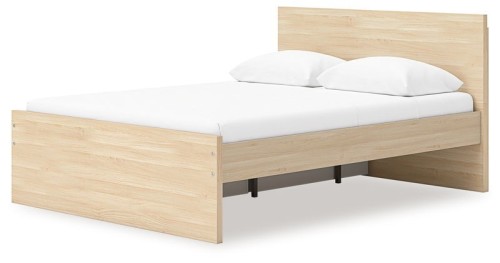 Onita - Natural - Twin Panel Platform Bed With 1 Side Storage