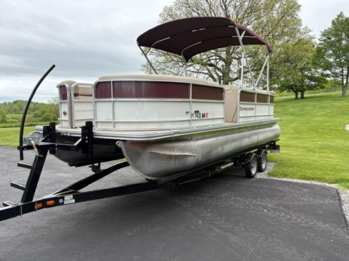 2019 BERKSHIRE 22 CTS PONTOON BOAT W/ MERCURY 115 HP O/B W/ YACHT CLUB DOUBLE AXLE TRAILER