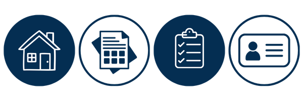 home icon file icon checklist icon