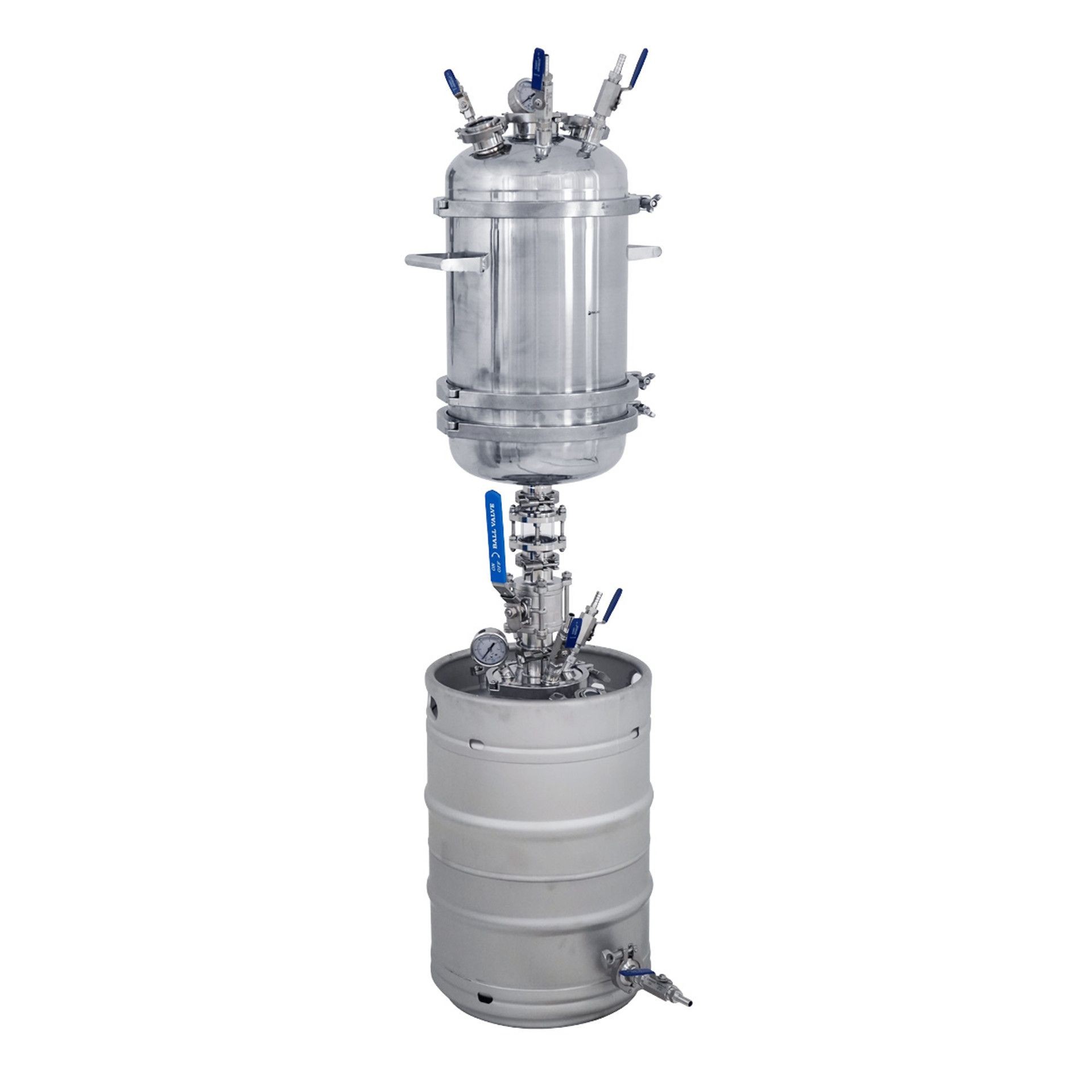 12" Pressurized Buchner Funnel with 50L or 100L Keg