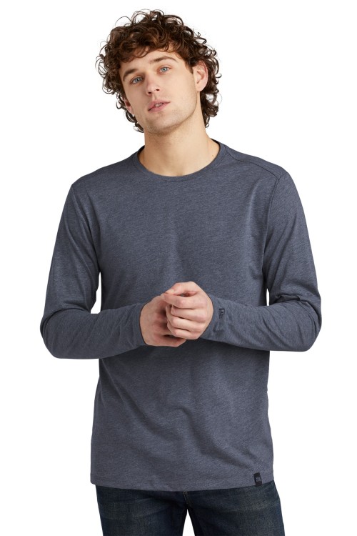 NEA102 - Heritage Blend Long Sleeve Crew Tee - True Navy Heather