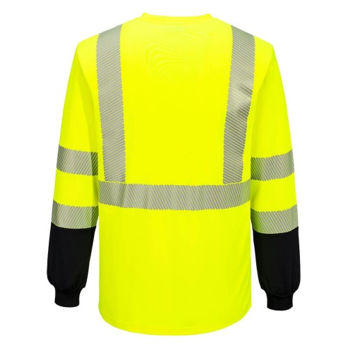 Hi-Vis Segmented Tape Contrast T-Shirt L/S Yellow/Black