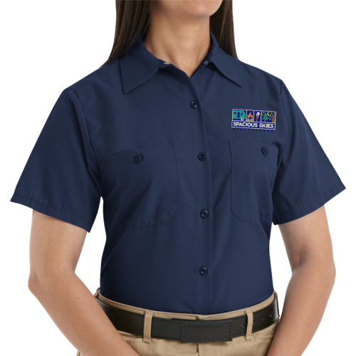 Women's Short Sleeve Industrial Work Shirt | Spacious Skies Campground