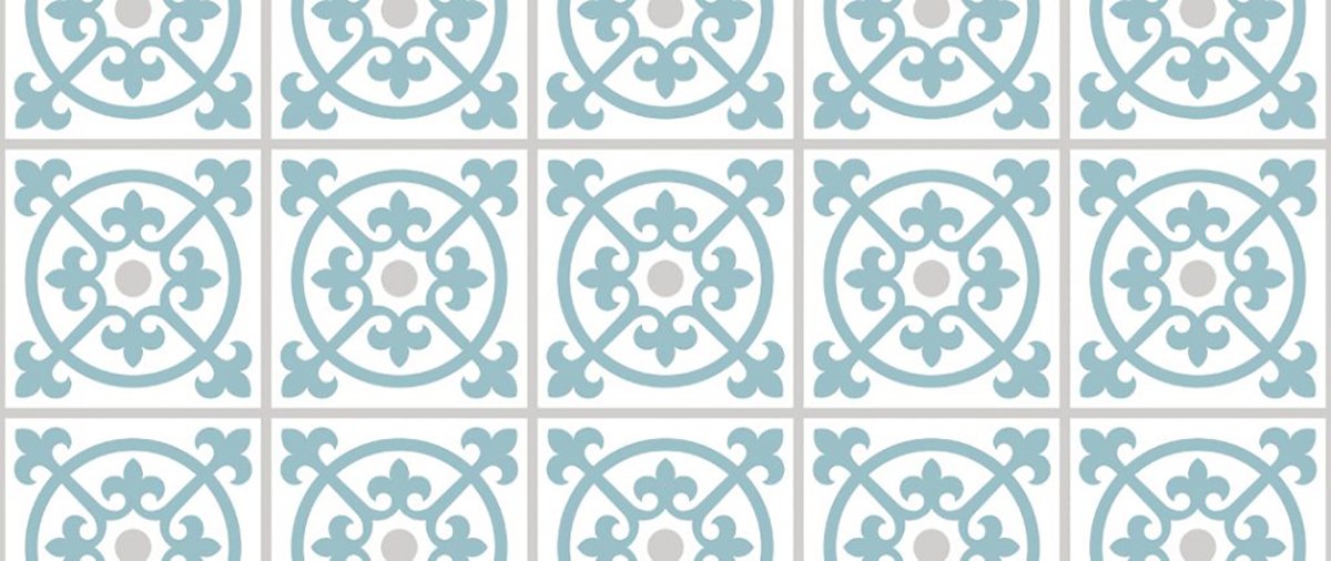 blue and gray decorative clay tile