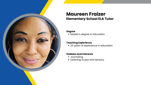 Image showing a SmartStart Education High-Dosage ELA tutor with their headshot and short written bio.