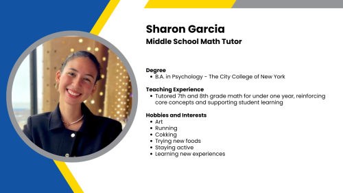 Image showing a SmartStart Education high-impact math tutor with their headshot and a short written bio.