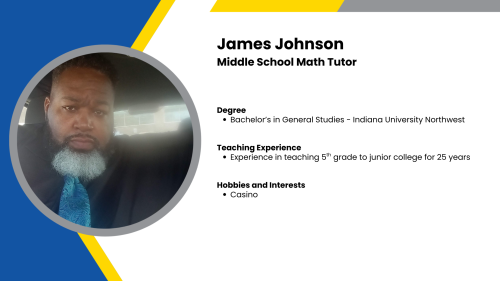 Image showing a SmartStart Education high-dosage tutor with their headshot and short written bio.