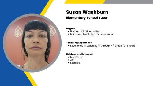 Image showing a SmartStart Education high-dosage tutor with their headshot and short written bio.