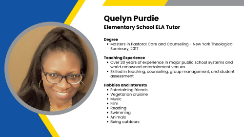 Image showing a SmartStart Education high-impact tutor with their headshot and short written bio.
