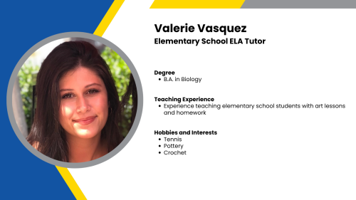 Image showing a SmartStart Education high-impact tutor with their headshot and short written bio.