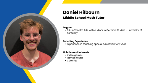 Image showing a SmartStart Education high-impact tutor with their headshot and short written bio.