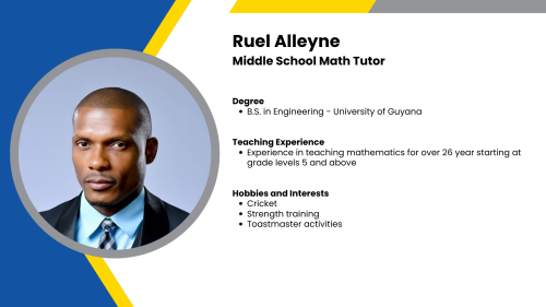 Image showing a SmartStart Education high-impact tutor with their headshot and short written bio.