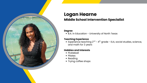 Image showing a SmartStart Education intervention specialist with their headshot and short written bio.