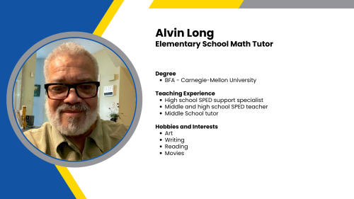 Image showing a SmartStart Education High-Dosage math tutor with their headshot and short written bio.