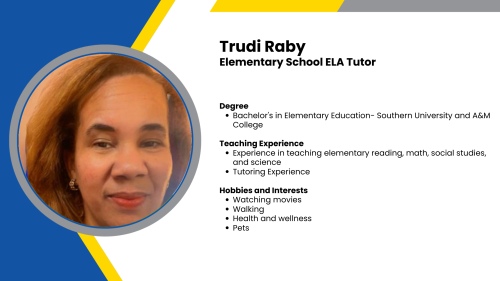 Image showing a SmartStart Education High-Dosage ELA tutor with their headshot and short written bio.