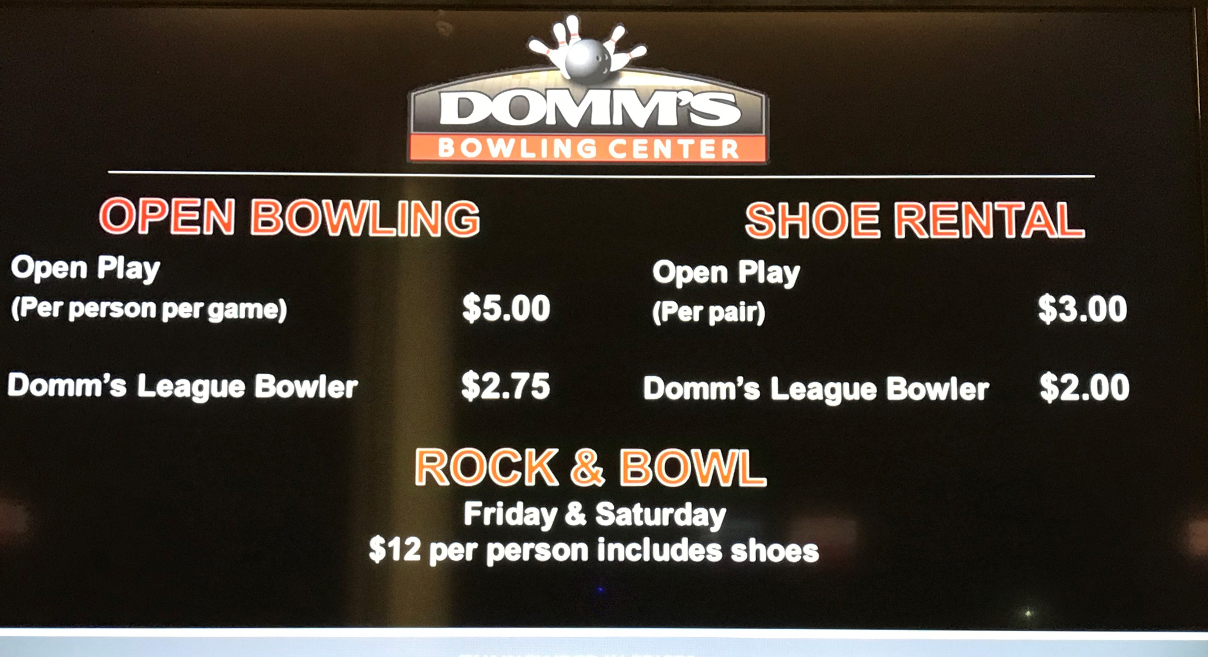 Open Bowling Domm's Bowling