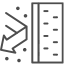 A logo of a wall and an arrow showing that StablWall prevents damages.