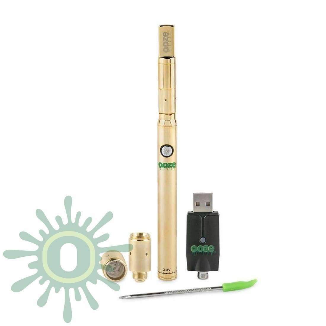 Ooze Slim Twist PRO Vape Pen w/ USB Smart Charger Gold Hempsol CBD