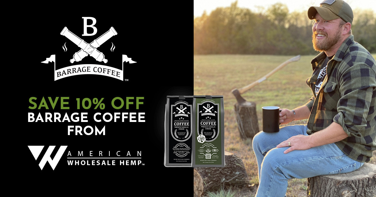 Save 10% Off Barrage Coffee from American Wholesale Hemp