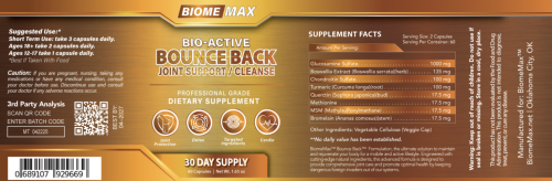 BiomeMax™  Bio-Active Bounce Back Joint Support, 30 Day Supply