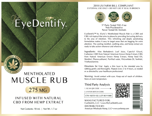 EyeDentify™, Mentholated Soothing Muscle Rub