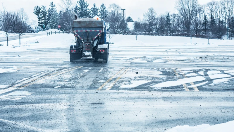 professionally plowed gas station