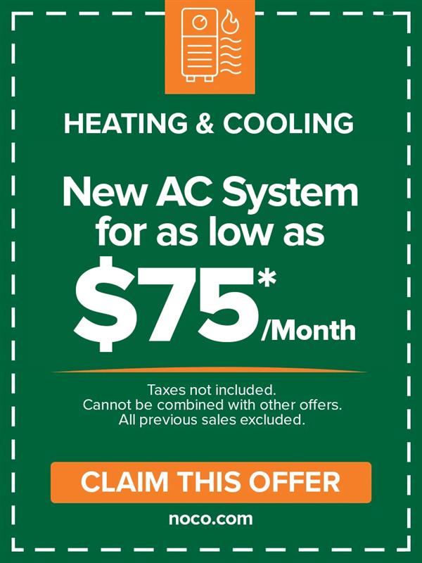 Ad for a high efficiency furnace, offered for as low as 57, with a Claim this offer button.